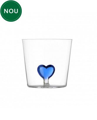 Pahar pentru apa, inima albastra, 8 cm, Cuore - designer Alessandra Baldereschi - ICHENDORF